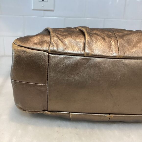 Coach Maggie Madison Metallic Leather Hobo Shoulder Bag HTF - Picture 8 of 16